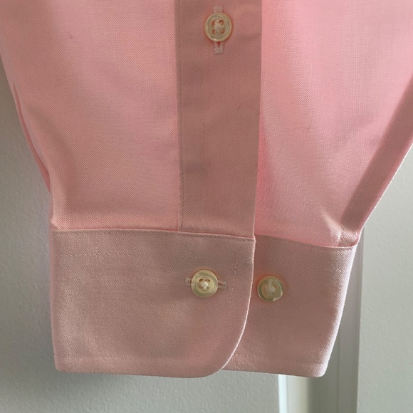 Brooks Brothers 346 Original Long Sleeved Polo Shirt Pale Pink Size 15 1/2 - 2/3 - Picture 4 of 7